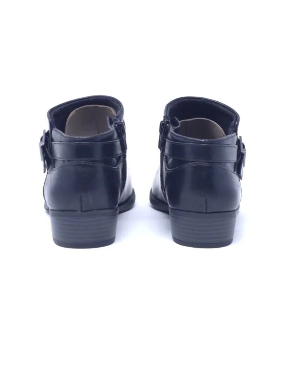 LifeStride Alexander Block Heel Ankle Booties Black 6.5 W